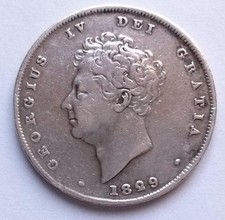 1829 Silver Shilling Coin