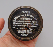 VINTAGE BRASS SUNDIAL & COMPASS - ELLIOTT BROS