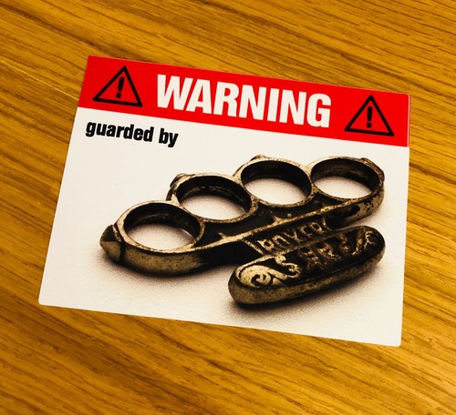 Warning brass knuckles sticker - knuckles,
