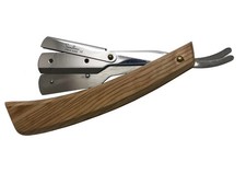 Barber Cut Throat Straight Shaving Razor for Men with Wooden Smooth Handle
