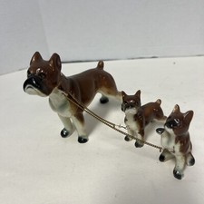 Vintage ceramic boxer puppy - boxer,