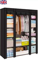 Trintion Fabric Canvas Wardrobe Clothes Storage Organiser 128 X 45 X 173cm 