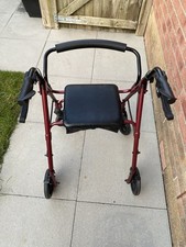 Lightweight rollator folding Walking frame 4 Wheeled walker aluminium with seat