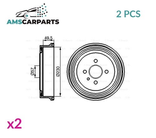 Brake drum pair set - rear, 0