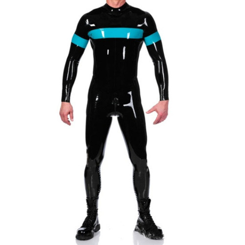 Men latex gummi catsuit crotch - men,