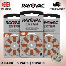 Rayovac Size Extra 312 Hearing Aid Batteries PR41 Brown Zinc Air Pack of 3 6 10