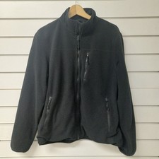 Marks & Spencer Fleece Jacket Mens Large Black Regular Fit Mock Neck Full Zip