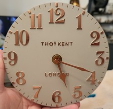 Stylish working Thomas Kent London Arabic grey and copper Mantel Clock