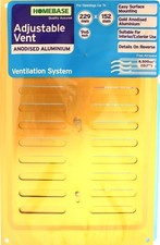 MAP 229 x 152mm ADJUSTABLE VENT Anodised Aluminium Wall Ventilation GOLD 6 x 9"