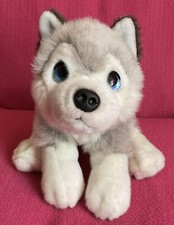 Keel Cuddle Puppies Husky Wolf Dog Grey White Soft Plush Toy 12” No Fabric Label