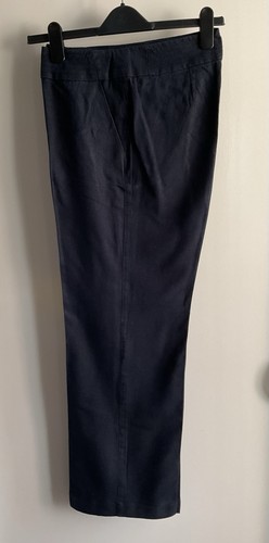 Women navy blue linen - blue,