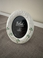 Belleek Oval Frame Shamrock Porcelain Hand Paint Ireland