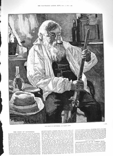 Original old antique print - old,