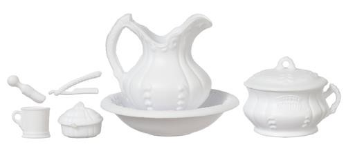 Dolls house white jug - white, &
