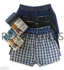 Pack of 6 Men's Woven Boxer Shorts, Loose Fit Cotton Underwear, S M L XL XXL