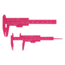 10pcs Mini Plastic Vernier Caliper 3" Metric Inch Sliding Gauge Ruler, Hot Pink