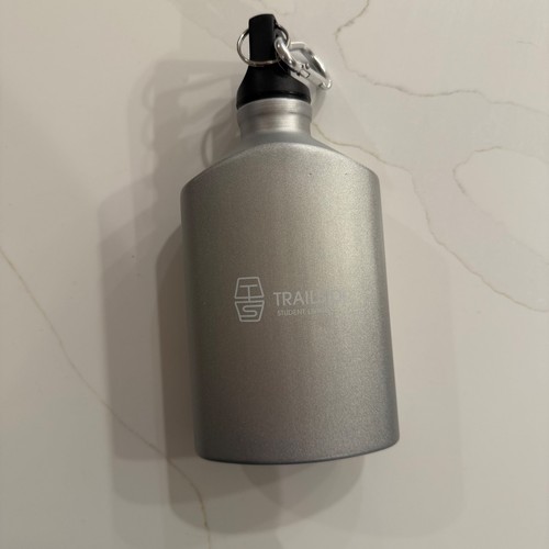 Metal water bottle - water, oval
