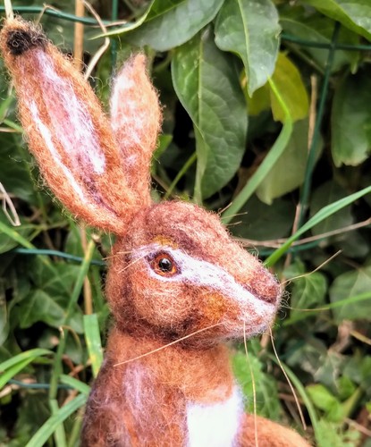 Hare needle felted - hare,, animal