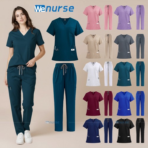 Scrubs set neck pocket - scrubs, v-neck