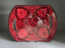Moroccan pottery curved dish /