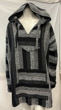 Siesta Ladies Black/Grey Fabric Hooded Poncho Jacket  Size XXXL CG M06