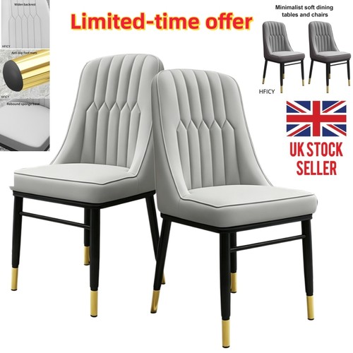 Grey leather dining - 2x, pu