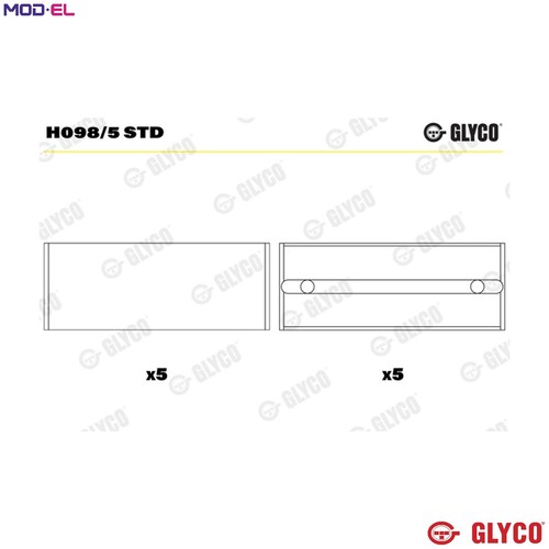 Crankshaft bearing h098 std - bearing, h098/5