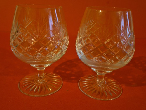 Pair vintage cut glass - pair,
