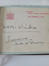 Autograph Book Signatures From RMS Queen Elizabeth