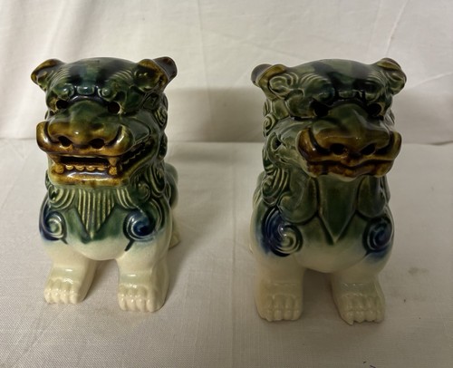 Vintage pair chinese dogs foo - pair,