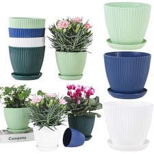 Plant Pots Indoor Outdoor Plastic Flowerpot Small Medium Large 4 Colours UK