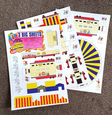 Gerry Cottle's Circus Poster 3 Big Sheets Cut-Out Model 1989 Make or Display