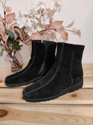 Women ecco black suede side - black,