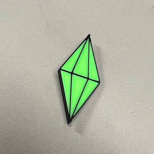 Sims plumbob diamond pin - plumbob, badge