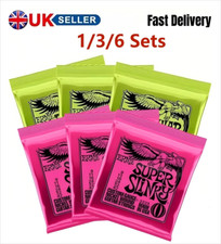 6 Pack Ernie Ball 2223 Super Slinky Nickel Wound Electric Guitar Strings 9-42 UK