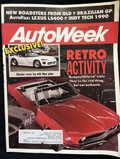 Autoweek Magazine APRIL 2, 1990 VIPER MAY BE BUILT LEXUS LS400 F1 Muscle cars