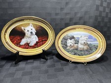 2 Franklin Mint Plates Westies