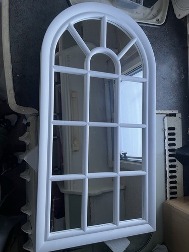 White arched window - white,