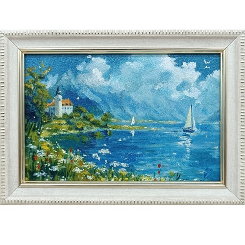 Seascape sailboat oil painting - sailboat,