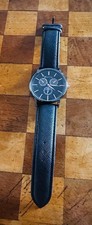Thomas Calvi Men’s Watch TCM 77B Black Leather Strap Multifunction Brand New