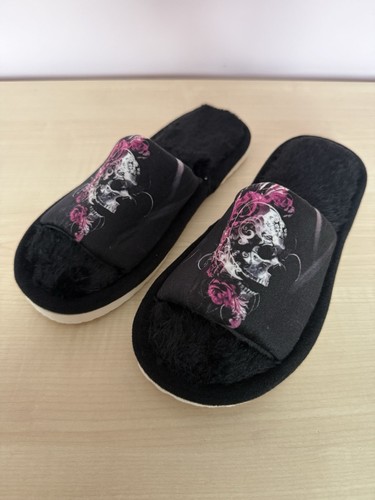 Skull design black - black, slippers