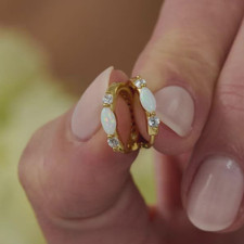 Premium White Opal Hoop