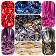 Shiny Wet Look Soft Floaty Shimmer Satin Fabric 58”Wide Dress Bridal Decoration