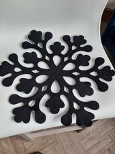 Set Of 4 Black Snowflake Design Placemats