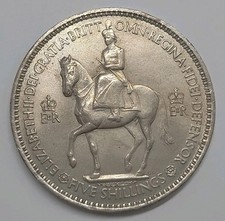 1953 Queen Elizabeth II Coronation UK Five Shillings Crown coin