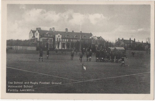 Postcard the school and - school, rugby