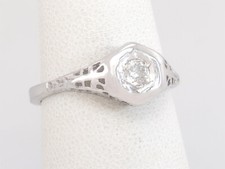 Antique 14K White Gold .07ct