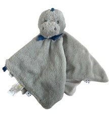 Kellytoy Dinosaur Comforter Blanket Soft Toy Rattle Grey Blue TRex Blankie Dou