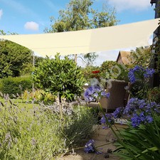 5m x 4m Sun Shade Sail Garden Patio Canopy Awning 98% UV Block Cream