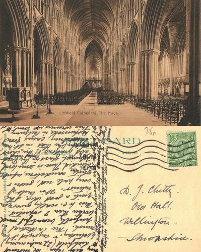 Vintage postcard lichfield - vintage,